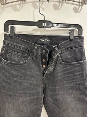 Tom Ford Men’s Black Washed Slim Fit Jeans